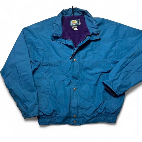 Cabela’s 80s Vintage Blue Goretex Shell Fleece Lined Bomber Jacket Large - Picture 2 of 8